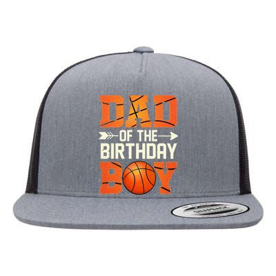 Dad Of The Birthday Basketball Father Daddy Funny Flat Bill Trucker Hat