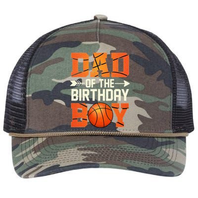 Dad Of The Birthday Basketball Father Daddy Funny Retro Rope Trucker Hat Cap