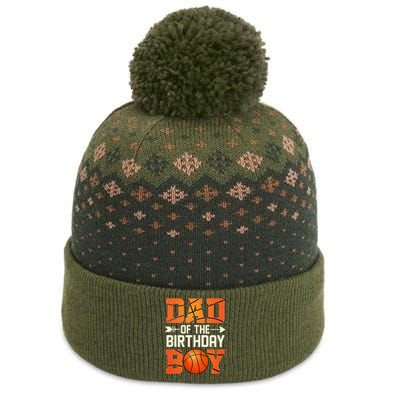 Dad Of The Birthday Basketball Father Daddy Funny The Baniff Cuffed Pom Beanie