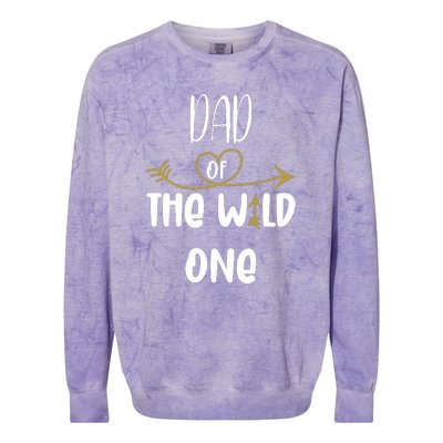 Dad Of The Wild One Funny 1st Birthday Safari Gift Colorblast Crewneck Sweatshirt