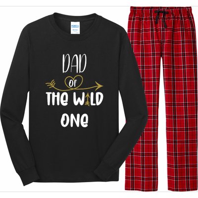 Dad Of The Wild One Funny 1st Birthday Safari Gift Long Sleeve Pajama Set