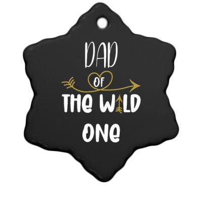 Dad Of The Wild One Funny 1st Birthday Safari Gift Ceramic Star Ornament