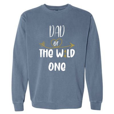 Dad Of The Wild One Funny 1st Birthday Safari Gift Garment-Dyed Sweatshirt