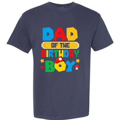 Dad Of The Birthday Boy Game Gaming Dad And Mom Family Garment-Dyed Heavyweight T-Shirt