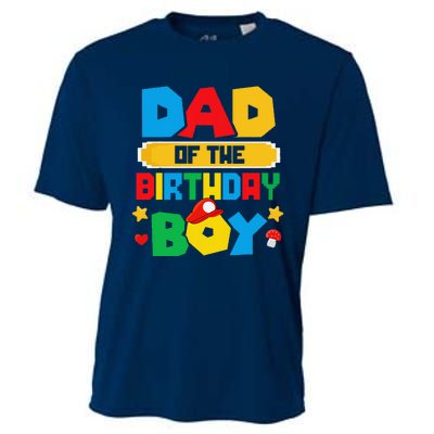 Dad Of The Birthday Boy Game Gaming Dad And Mom Family Cooling Performance Crew T-Shirt