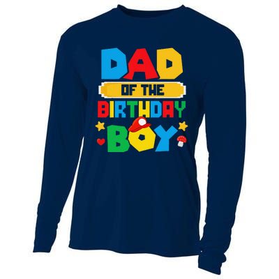 Dad Of The Birthday Boy Game Gaming Dad And Mom Family Cooling Performance Long Sleeve Crew