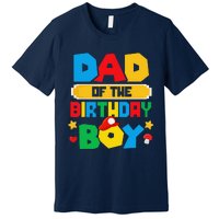 Dad Of The Birthday Boy Game Gaming Dad And Mom Family Premium T-Shirt