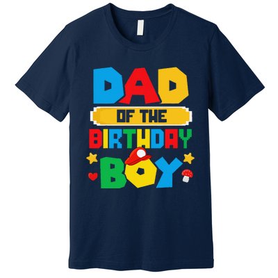 Dad Of The Birthday Boy Game Gaming Dad And Mom Family Premium T-Shirt