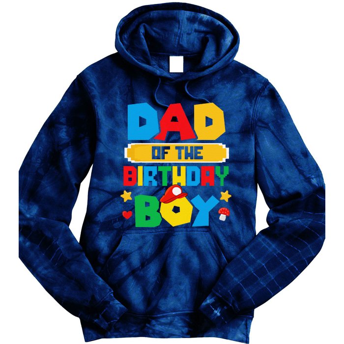 Dad Of The Birthday Boy Game Gaming Dad And Mom Family Tie Dye Hoodie