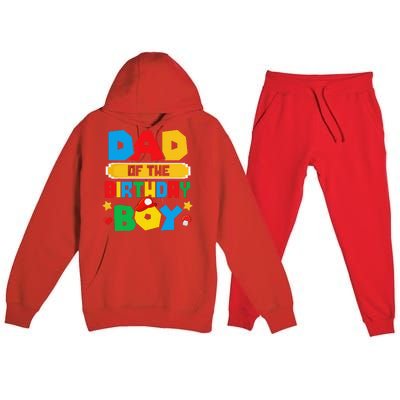 Dad Of The Birthday Boy Game Gaming Dad And Mom Family Premium Hooded Sweatsuit Set