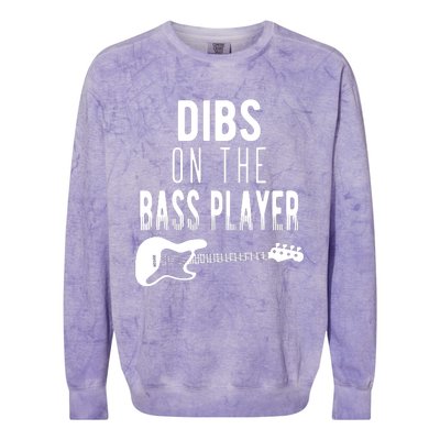 Dibs On The Bass Player For Bassists Colorblast Crewneck Sweatshirt