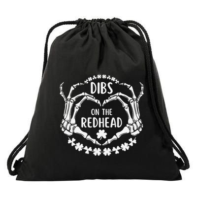 Dibs On The Redhead Funny Irish Shamrock St. Patricks .Png Drawstring Bag