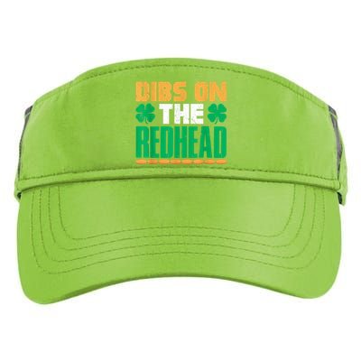 Dibs On The Redhead Irish St Patricks Day Shamrock Adult Drive Performance Visor