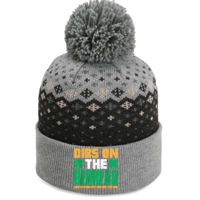 Dibs On The Redhead Irish St Patricks Day Shamrock The Baniff Cuffed Pom Beanie