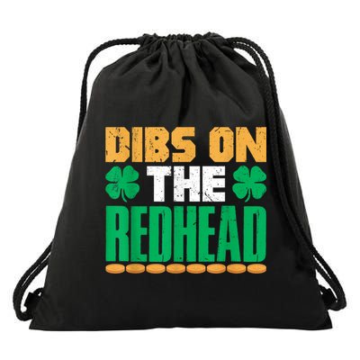 Dibs On The Redhead Irish St Patricks Day Shamrock Drawstring Bag