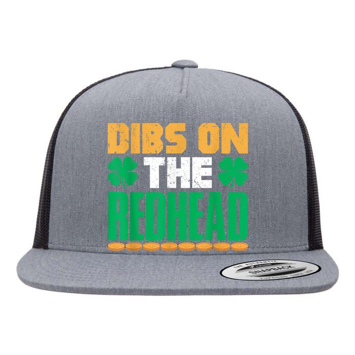 Dibs On The Redhead Irish St Patricks Day Shamrock Flat Bill Trucker Hat