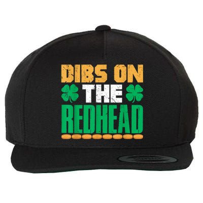 Dibs On The Redhead Irish St Patricks Day Shamrock Wool Snapback Cap