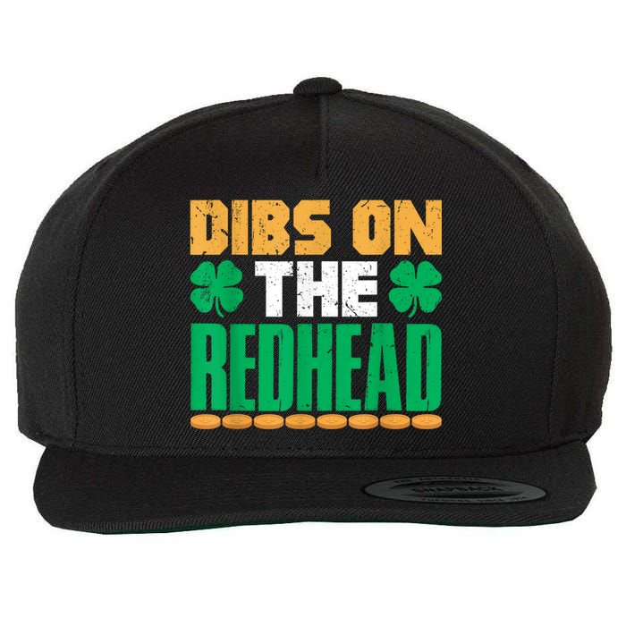 Dibs On The Redhead Irish St Patricks Day Shamrock Wool Snapback Cap