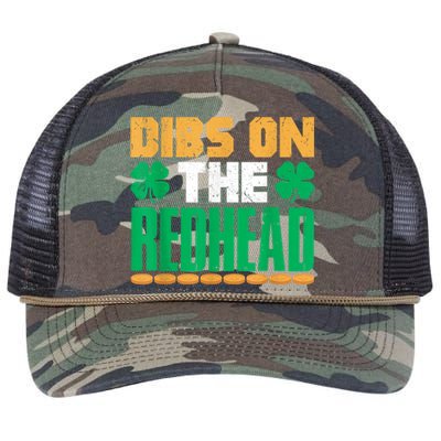 Dibs On The Redhead Irish St Patricks Day Shamrock Retro Rope Trucker Hat Cap