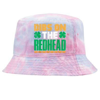 Dibs On The Redhead Irish St Patricks Day Shamrock Tie-Dyed Bucket Hat