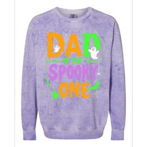 Dad Of The Spooky One Year Old Father Halloween Cute Gift Colorblast Crewneck Sweatshirt