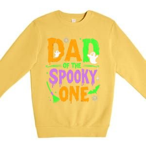 Dad Of The Spooky One Year Old Father Halloween Cute Gift Premium Crewneck Sweatshirt