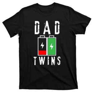 Dad Of Twins Battery Fathers Day T-Shirt