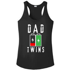 Dad Of Twins Battery Fathers Day Ladies PosiCharge Competitor Racerback Tank