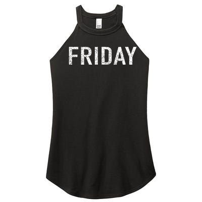 Days Of The Week Series Friday Distressed Women’s Perfect Tri Rocker Tank