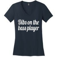 Dibs On The Bass Player Funny Gift For Women Tee Women's V-Neck T-Shirt