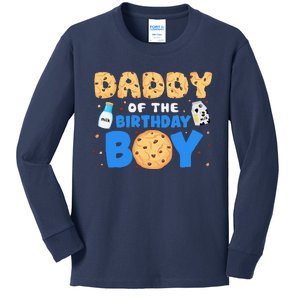 Daddy Of The Birthday Boy Milk And Cookies 1st Birthday Kids Long Sleeve Shirt