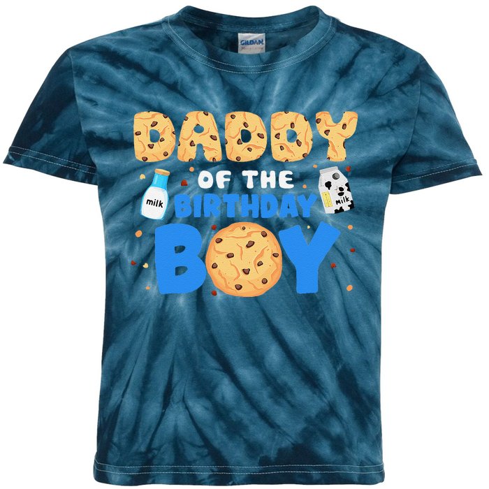 Daddy Of The Birthday Boy Milk And Cookies 1st Birthday Kids Tie-Dye T-Shirt