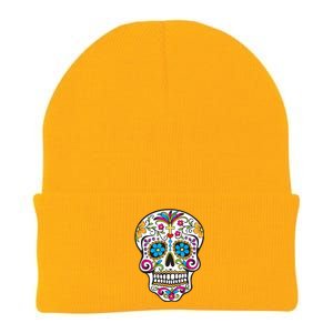 Day Of The Dead Sugar Skull Knit Cap Winter Beanie