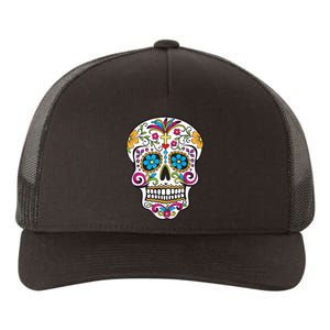 Day Of The Dead Sugar Skull Yupoong Adult 5-Panel Trucker Hat