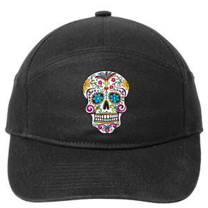 Day Of The Dead Sugar Skull 7-Panel Snapback Hat