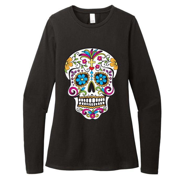 Day Of The Dead Sugar Skull Womens CVC Long Sleeve Shirt