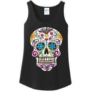 Day Of The Dead Sugar Skull Ladies Essential Tank