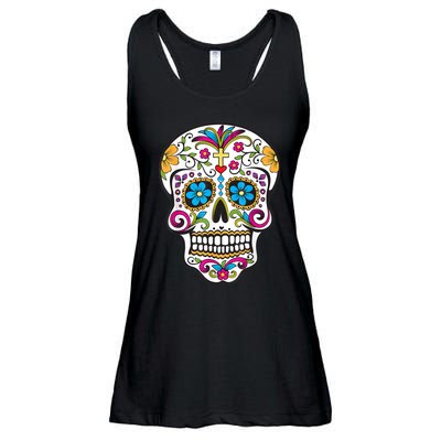 Day Of The Dead Sugar Skull Ladies Essential Flowy Tank