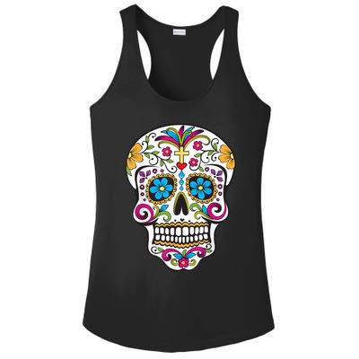 Day Of The Dead Sugar Skull Ladies PosiCharge Competitor Racerback Tank