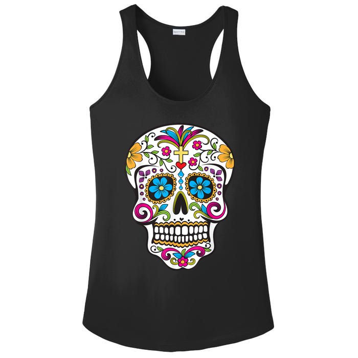 Day Of The Dead Sugar Skull Ladies PosiCharge Competitor Racerback Tank