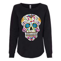 Day Of The Dead Sugar Skull Womens California Wash Sweatshirt