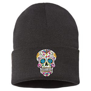 Day Of The Dead Sugar Skull Sustainable Knit Beanie