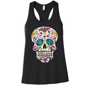 Day Of The Dead Sugar Skull Women's Racerback Tank