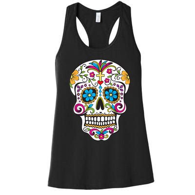 Day Of The Dead Sugar Skull Women's Racerback Tank