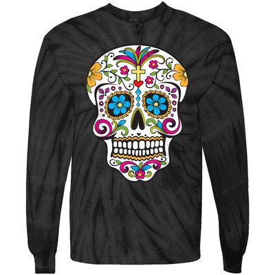 Day Of The Dead Sugar Skull Tie-Dye Long Sleeve Shirt