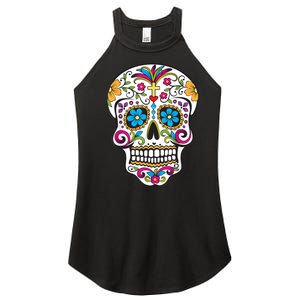 Day Of The Dead Sugar Skull Women’s Perfect Tri Rocker Tank