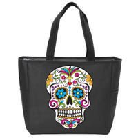 Day Of The Dead Sugar Skull Zip Tote Bag