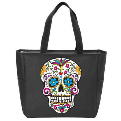 Day Of The Dead Sugar Skull Zip Tote Bag