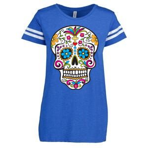 Day Of The Dead Sugar Skull Enza Ladies Jersey Football T-Shirt