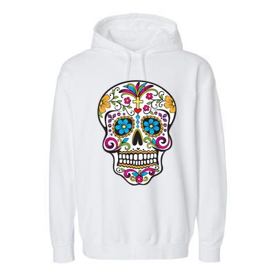 Day Of The Dead Sugar Skull Garment-Dyed Fleece Hoodie